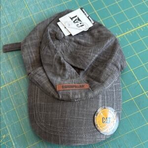 Women's CAT Caterpillar Hat Black Cap Leather Patch Buckle Strap Adjustable NWT